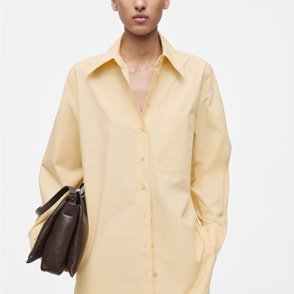 COS Tan Yellow Oversized Tailored Shirt